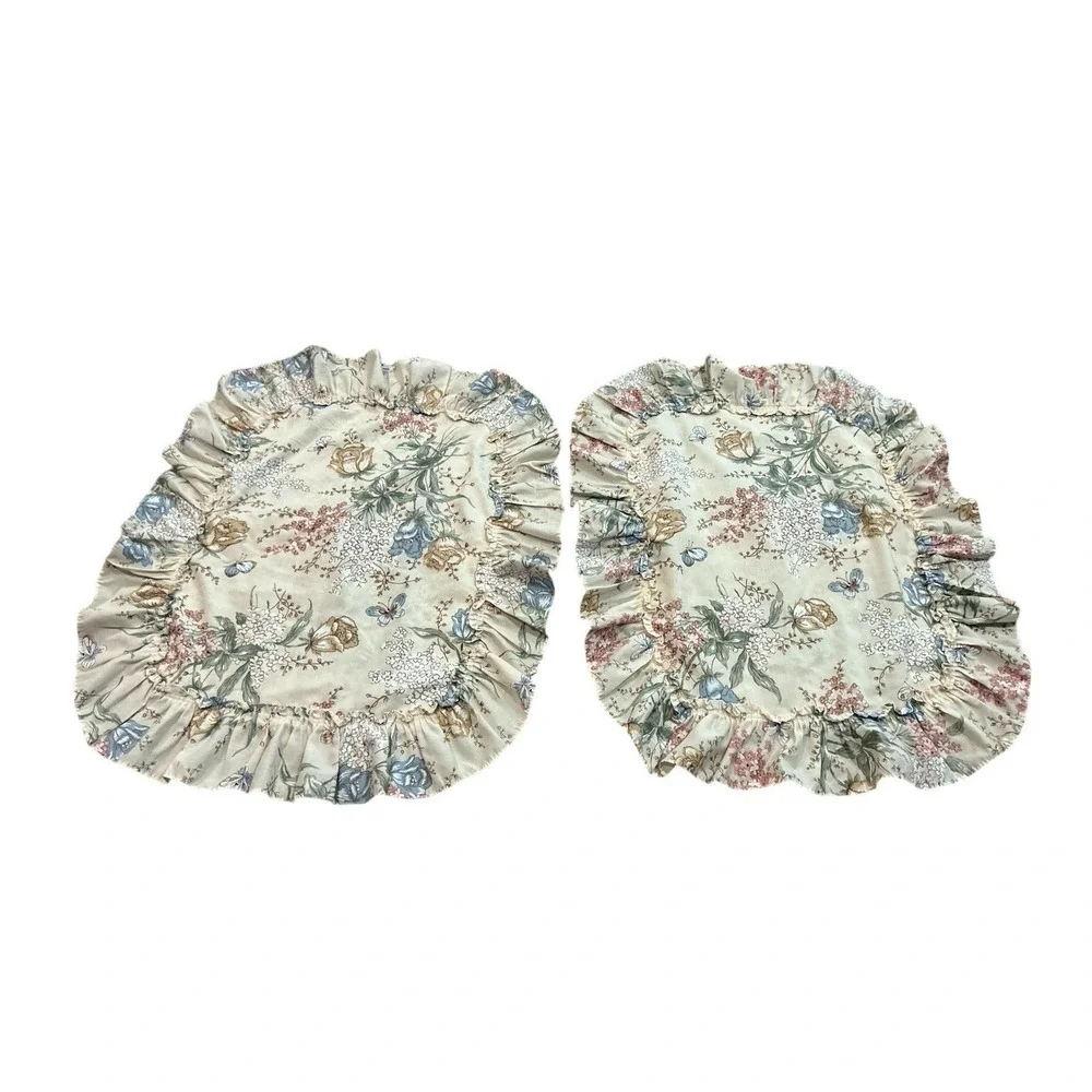 Floral Bouquet Ruffle Standard Pillow‎ Shams Cottagecore Set of 2